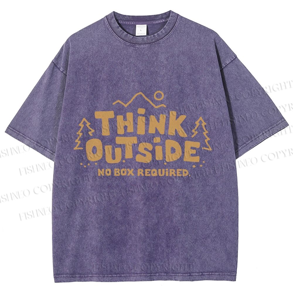 Unisex Think Outside Printed Washed Tee