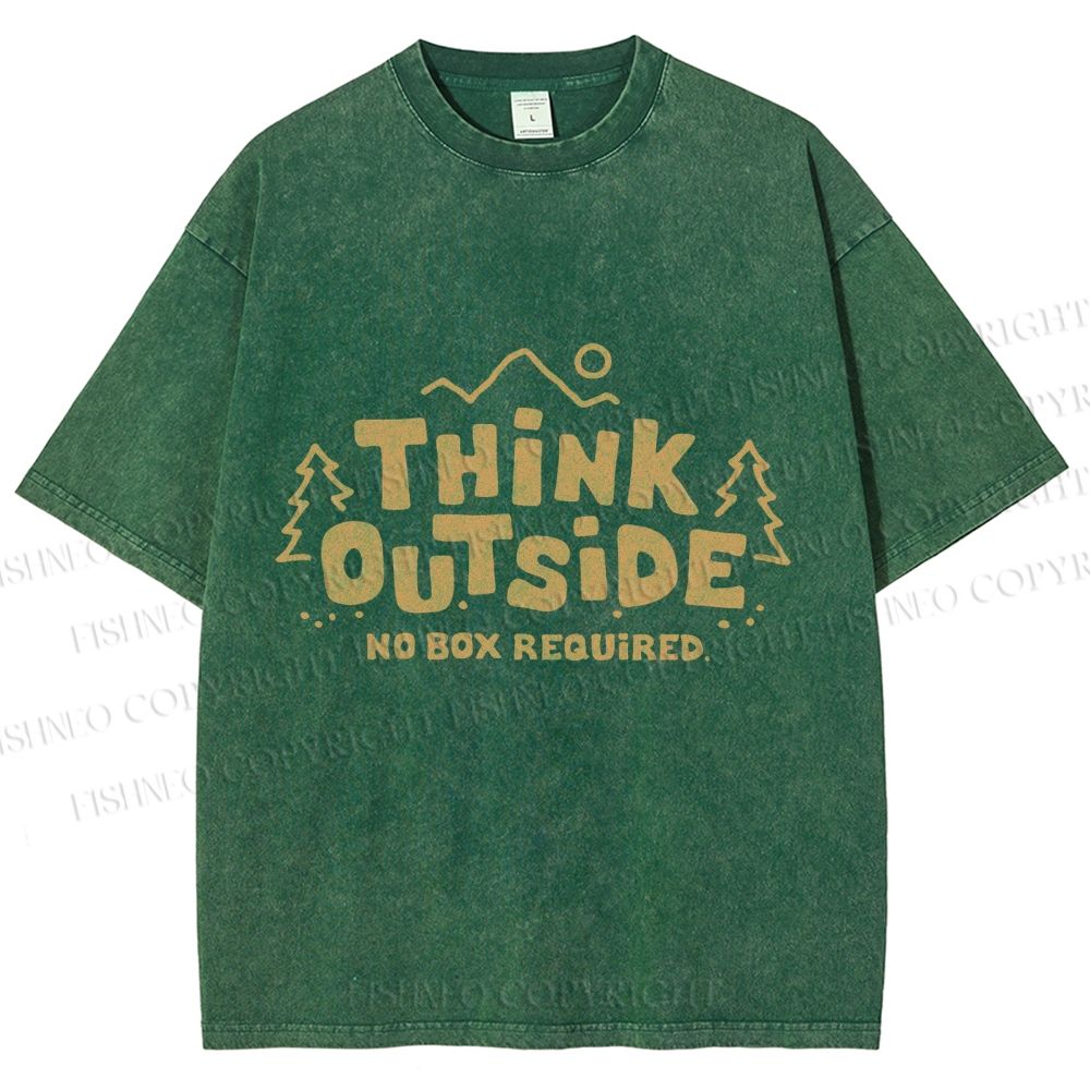 Unisex Think Outside Printed Washed Tee