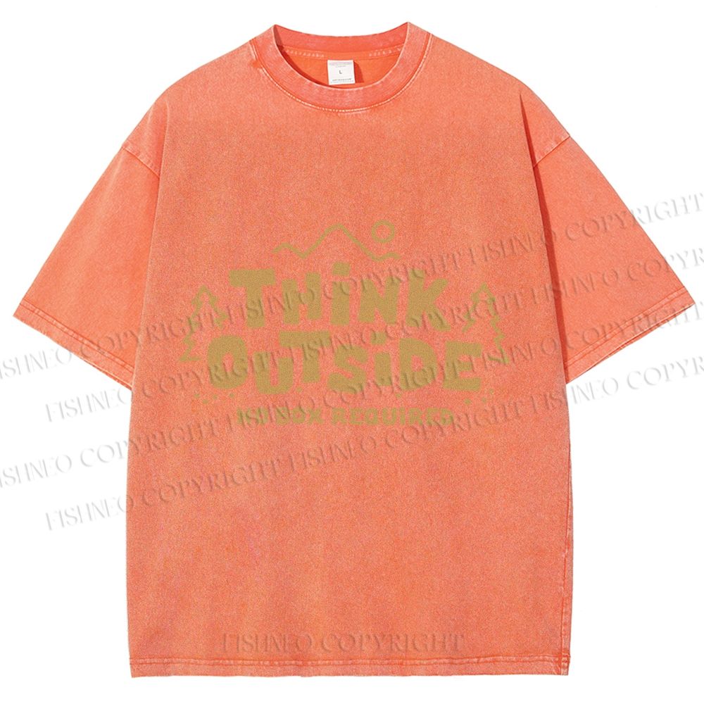 Unisex Think Outside Printed Washed Tee