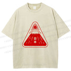 Unisex Japanese Art Printed Washed Tee