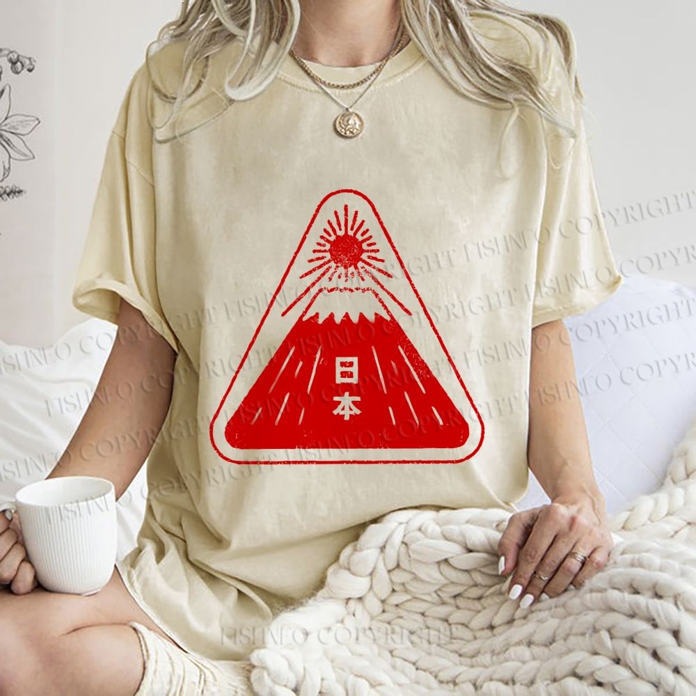 Unisex Japanese Art Printed Washed Tee