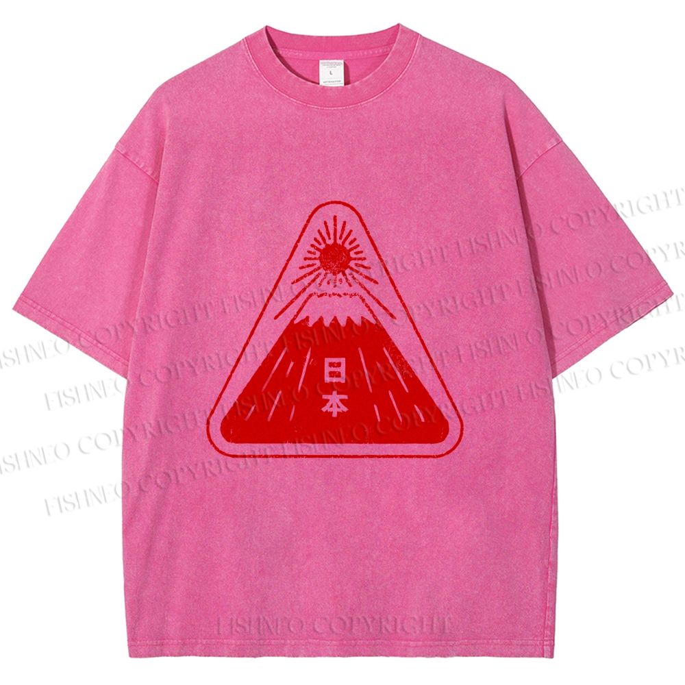 Unisex Japanese Art Printed Washed Tee