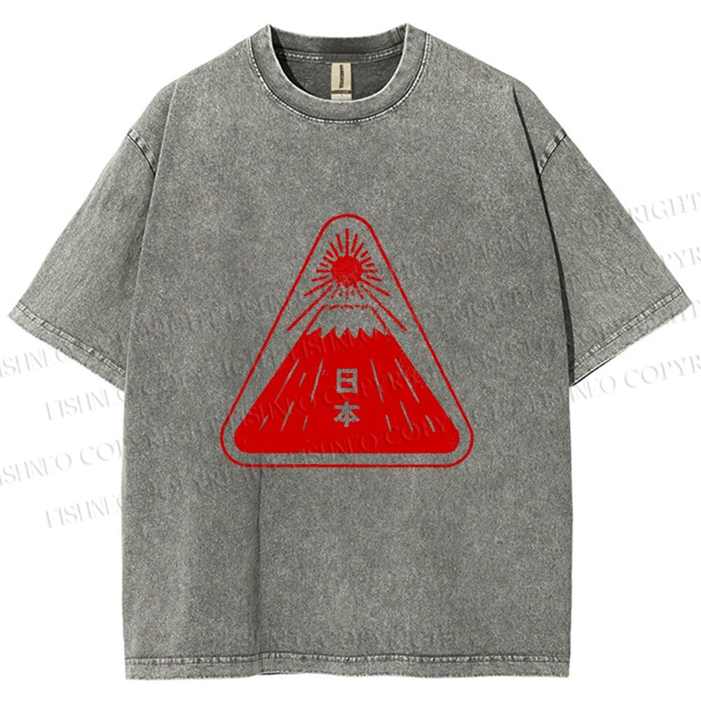 Unisex Japanese Art Printed Washed Tee