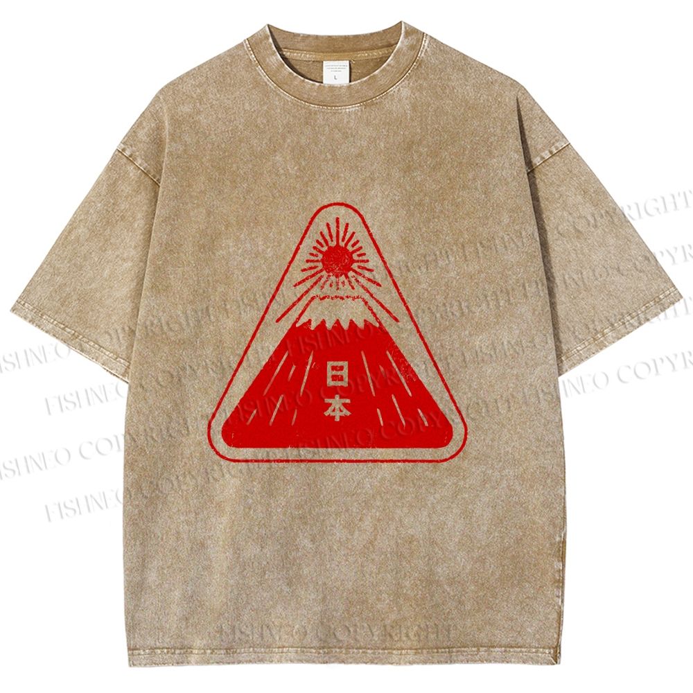 Unisex Japanese Art Printed Washed Tee