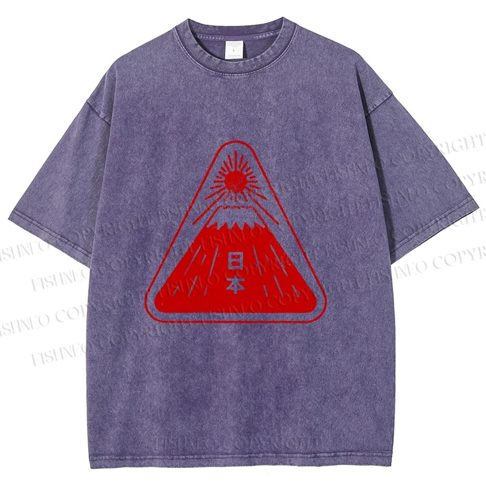 Unisex Japanese Art Printed Washed Tee
