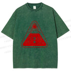 Unisex Japanese Art Printed Washed Tee