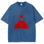 Unisex Japanese Art Printed Washed Tee