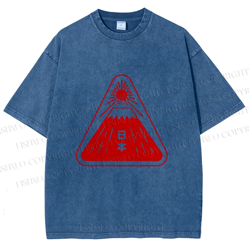 Unisex Japanese Art Printed Washed Tee