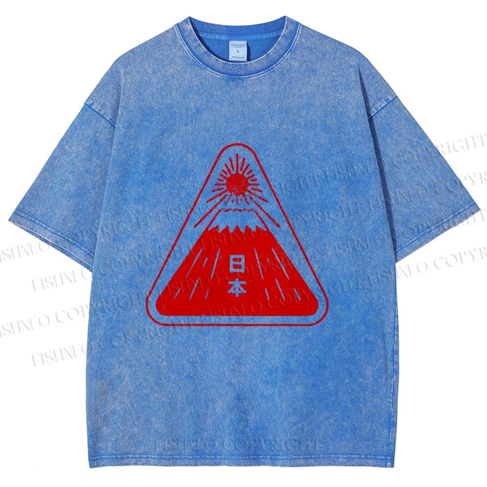 Unisex Japanese Art Printed Washed Tee
