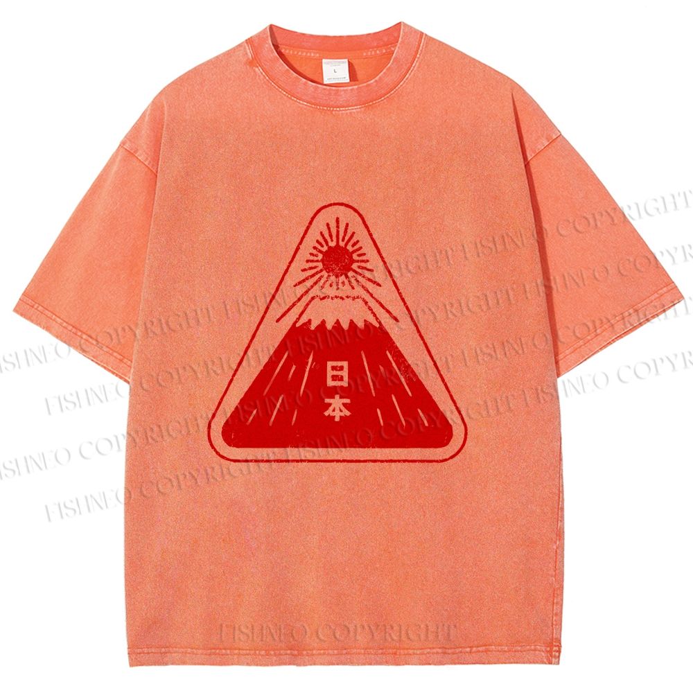 Unisex Japanese Art Printed Washed Tee