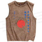 Unisex Koi Printed Washed Tank Top