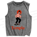 Unisex Funny Temple Skate Printed Washed Tank Top