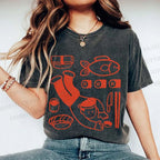 Unisex Sushi Fish Printed Washed Tee