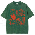 Unisex Sushi Fish Printed Washed Tee