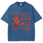 Unisex Sushi Fish Printed Washed Tee