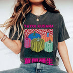 Unisex Yayoi Kusama Pumpkin Printed Washed Tee