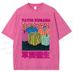 Unisex Yayoi Kusama Pumpkin Printed Washed Tee