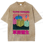 Unisex Yayoi Kusama Pumpkin Printed Washed Tee