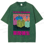 Unisex Yayoi Kusama Pumpkin Printed Washed Tee