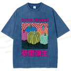 Unisex Yayoi Kusama Pumpkin Printed Washed Tee