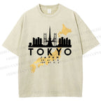 Unisex Tokyo Printed Washed Tee
