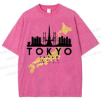 Unisex Tokyo Printed Washed Tee