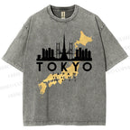 Unisex Tokyo Printed Washed Tee