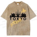 Unisex Tokyo Printed Washed Tee