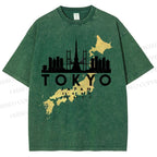 Unisex Tokyo Printed Washed Tee