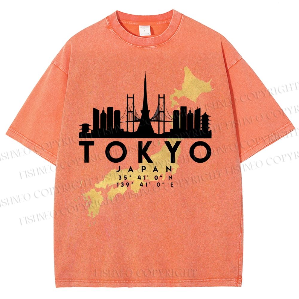Unisex Tokyo Printed Washed Tee