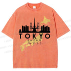 Unisex Tokyo Printed Washed Tee