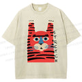Unisex Stretch Tiger Printed Washed Tee