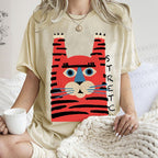 Unisex Stretch Tiger Printed Washed Tee