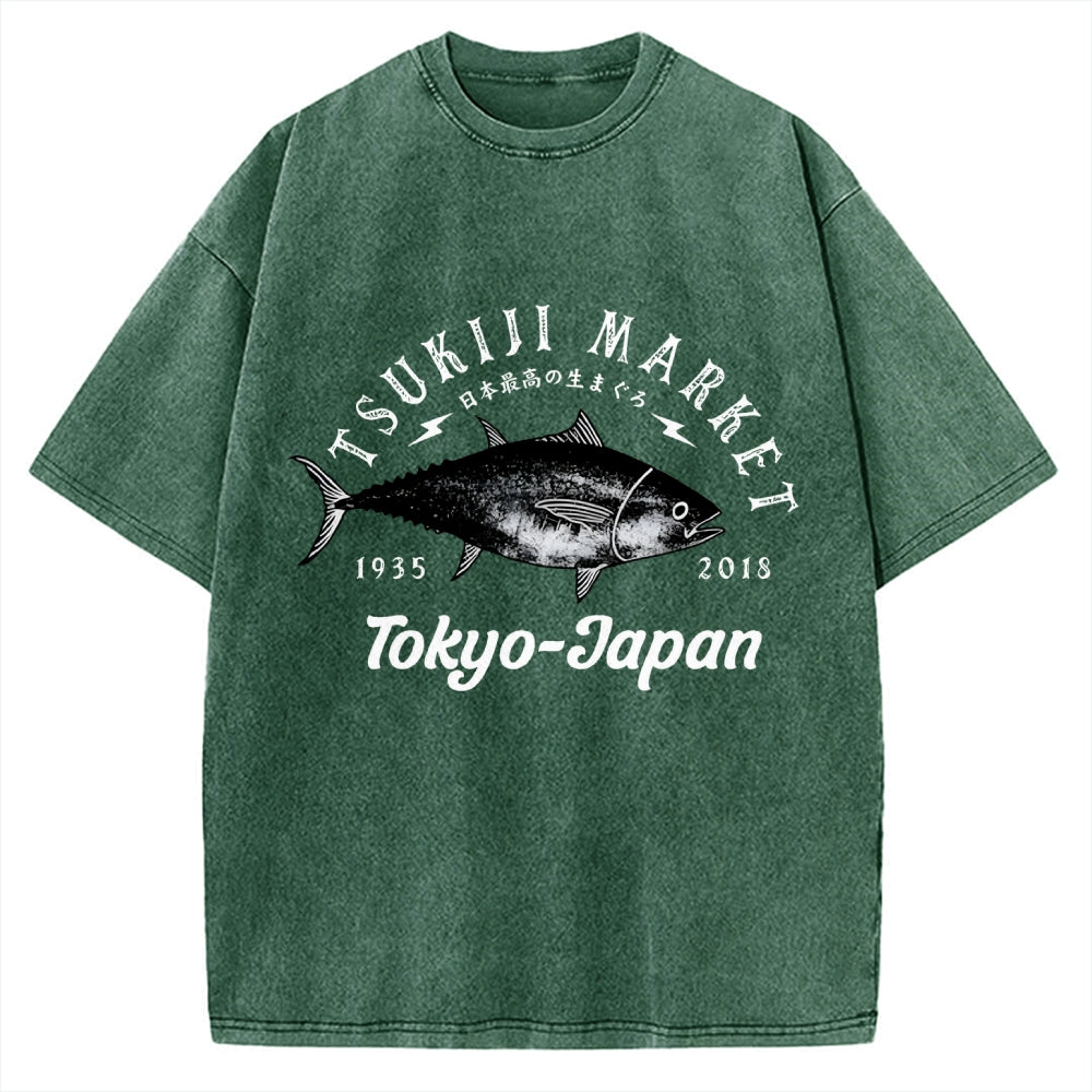 Tsukiji Fish Market Vintage Washed T-shirt