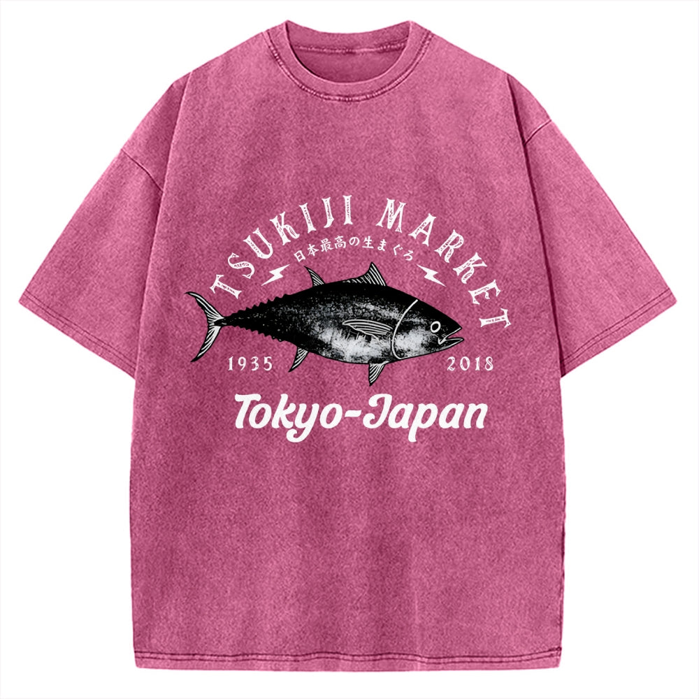 Tsukiji Fish Market Vintage Washed T-shirt