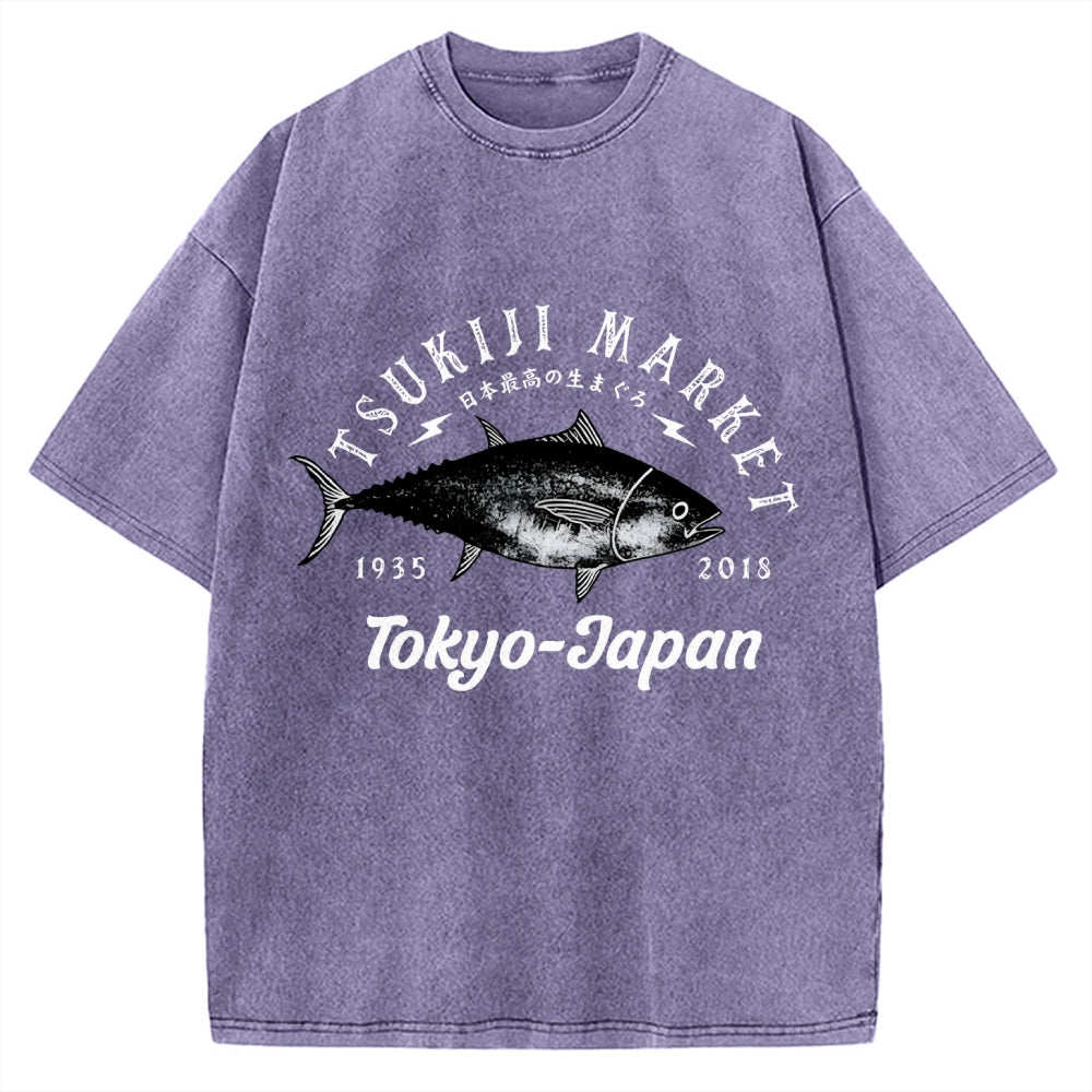 Tsukiji Fish Market Vintage Washed T-shirt