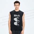 Unisex Pills Printed Washed Tank Top