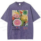 Unisex Yayoi Kusama Flower Printed Washed Tee