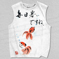 Unisex Japanese Goldfish Printed Tank Top