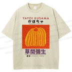 Unisex Yayoi Kusama Pumpkin Printed Washed Tee