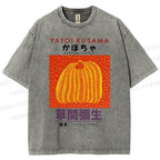 Unisex Yayoi Kusama Pumpkin Printed Washed Tee