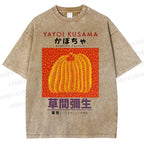 Unisex Yayoi Kusama Pumpkin Printed Washed Tee