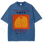 Unisex Yayoi Kusama Pumpkin Printed Washed Tee