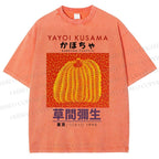 Unisex Yayoi Kusama Pumpkin Printed Washed Tee