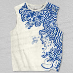 Unisex Vintage Wave Printed Tank Top