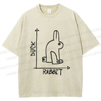 Unisex Duck Or Rabbit Printed Washed Tee