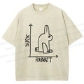 Unisex Duck Or Rabbit Printed Washed Tee