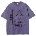 Unisex Duck Or Rabbit Printed Washed Tee