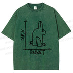 Unisex Duck Or Rabbit Printed Washed Tee