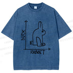 Unisex Duck Or Rabbit Printed Washed Tee